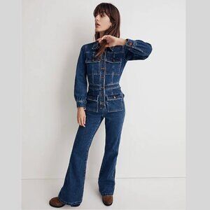 NWOT Madewell Denim Flare Jumpsuit - Size 4